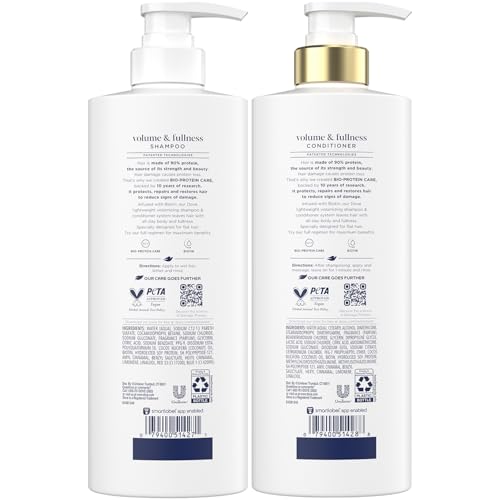 Dove Shampoo and Conditioner Set, Volume & Fullness – Daily Volumizing Hair Care Formula Infused with Collagen, 18 Oz Ea