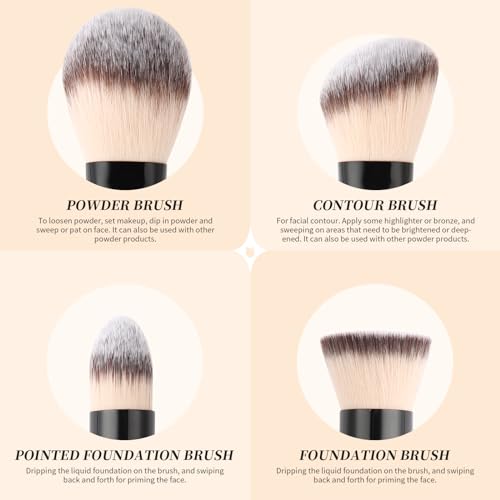 DUcare Makeup Brushes Duo End Foundation Contour Powder and Buffer Brush Bronzer Double Makeup Brush Set 2Pcs black