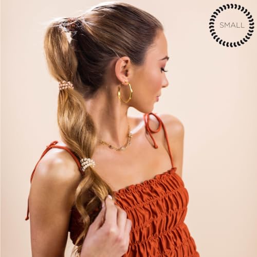 TELETIES - Spiral Hair Coils - Ponytail Holder Hair Ties for Women - Phone Cord Hair Ties - Strong Grip, No Rip, Water Resistant, No Crease Hair Tie Coils - 3 pack (Small, For the Love of Nudes)