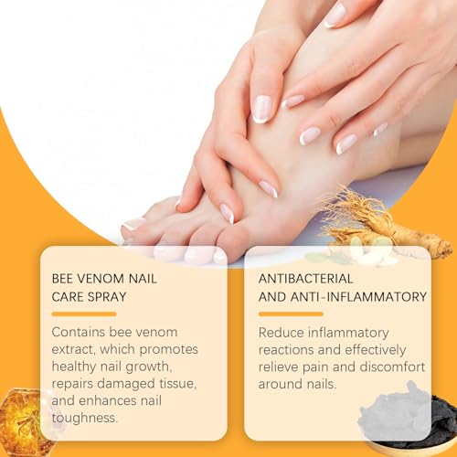 Bee Venom Nail Care Spray, Bee Venom Nail Soothing Spray, Toe Nail Treatments for Damaged Nails, Nail care, Safely and Gently