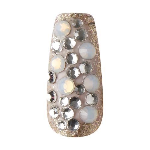 KISS Masterpiece Fake Nails One-of-a-Kind Luxe Manicure Set, 'Heirloom', 30 False Glue-On Nails including 12 Jewel Accent Nails