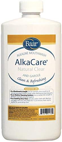AlkaCare Natural Clear Mouthwash and Gargle, 16OZ.