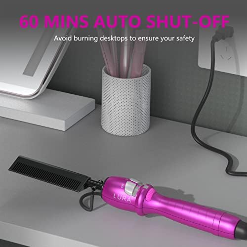 200-500°F Pink Hot Comb:Electric Hot Comb for Lace Front Wigs,Electric Pressing Combs for Black Hair,Electric Straightening Comb for African American Hair,