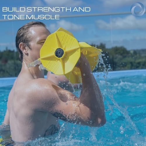 Aquastrength Hydro-Tone Total Body Pool Exercise System | Isokinetic Functional Water Weights | Build Muscle - Easy on Joints | Water Aerobics | Quick Start Guide (Black)