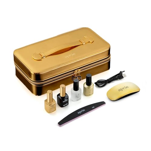 Chaun Legend x Apres Gel-X Kit Professional Starter Kit with PH Bonder, Non-Acidic Gel Primer, Soak Off Extend Gel, Non-Wipe Top Gelcoat, LED Light, Grit Emery Board