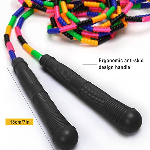 Coolrunner 16 FT Long Jump Rope(2 PACK), Double Dutch Jump Rope, Soft Beaded Skipping Rope for Kids Adults, Plastic Segmented Jump Rope, Long Enough for 4-5 Jumpers(Black)