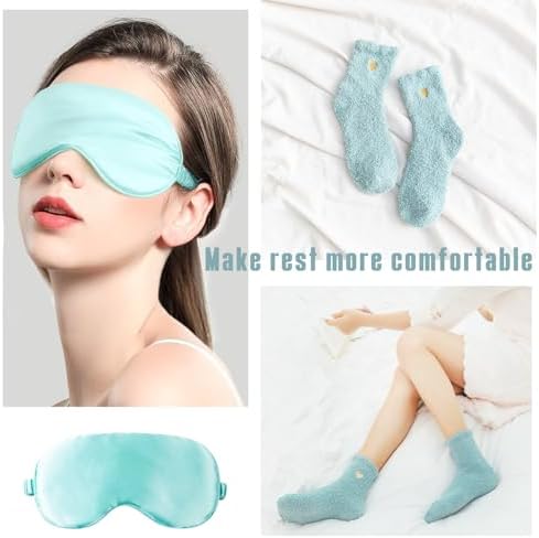 Birthday Gifts for Women Self Care Gifts Get Well Soon Gifts Baskets for Women After Surgery with moon lamp, 11PC Spa,Thinking of You Gift, Care Package for Mom Friend (cyan)