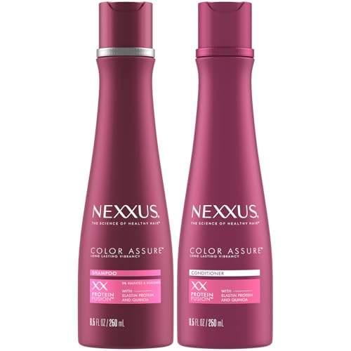 Nexxus Shampoo & Conditioner, Color Assure – Hair Products for Color-Treated Hair, Enhance Vibrancy up to 40 Washes, 8.5 Oz Ea
