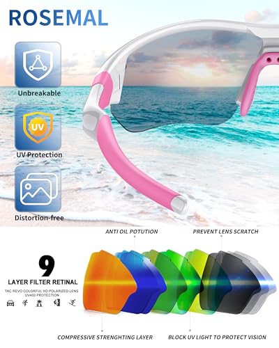 Polarized Sports Sunglasses for Men Women Youth Baseball Running Fishing Tennis Golf Cycling Driving Motor TAC UV400 TR90