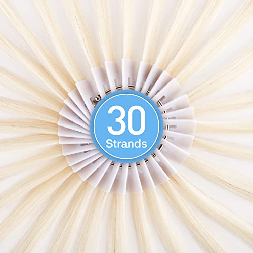Noverlife 30PCS 9" Human Hair Swatches for Testing Color, Real Human Hair Color Ring, Color Testing Kit Level Swatches for Barber Salon Hair Color Training