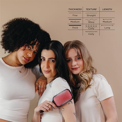 Denman Power Paddle for Fast and Comfortable Detangling and Blow Drying D38 - Combination of D3 Styling Pins & Paddle Brush (White)