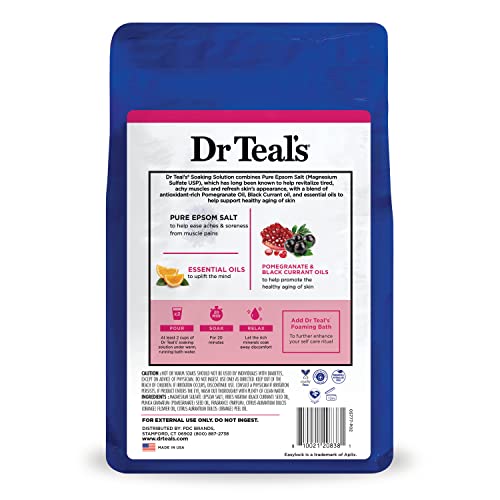 Dr Teal's Pure Epsom Salt, Pomegranate & Black Currant, 3 lbs