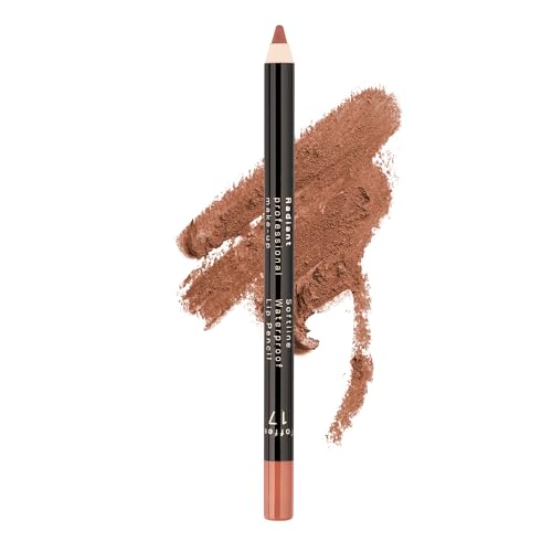Radiant Professional Waterproof Lip Liner Pencil - Long Lasting, Defined Lips - Soft, Creamy Formula With Vitamin E - Longwearing - 1.20g (17 TOFFEE)