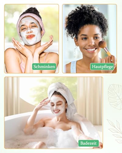 mikimini Shower Cap for Women Reusable Waterproof, Hair Cap for Shower with Double Layers, Stylish Vibrant Designed Shower Bonnet for Medium Thick Hair, Medium, 2 Pieces