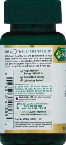 Nature's Bounty Iron 65mg, 325 mg Ferrous Sulfate, Cellular Energy Support, Promotes Normal Red Blood Cell Production, 100 Tablets (Pack of 2)