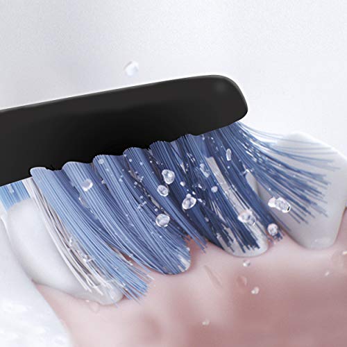 Oral-B Clic Manual Toothbrush, Matte Black, with 3 Replaceable Brush Heads and Magnetic Holder