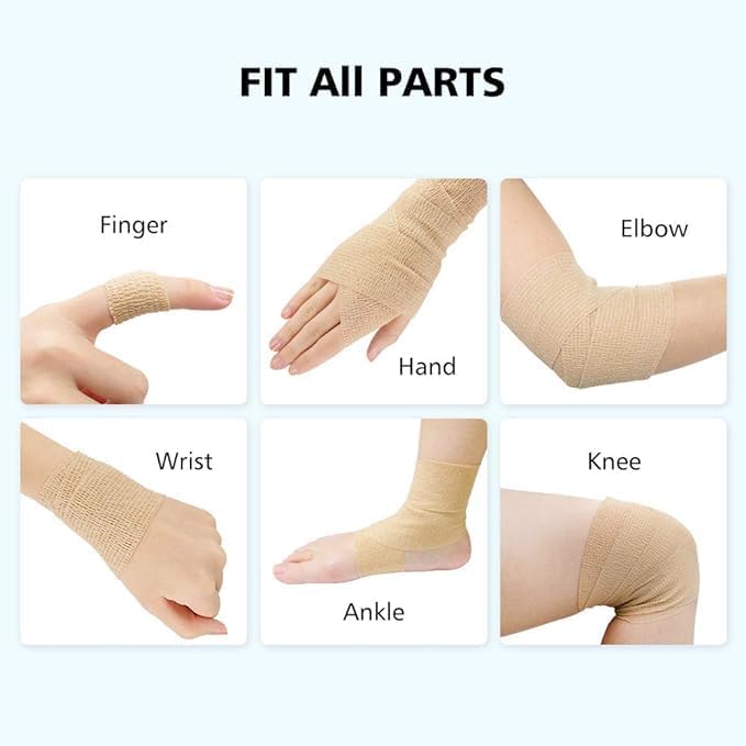 Bitter Vet Wrap for Dogs,No chew Bandage 2" x 5 Yards (8 Rolls) for Sprains, Strains - Medical Cohesive Bandage Wrap for Wound Care, Paw Care, Vet Tape for Pet Cat Horses Birds (Yellow)