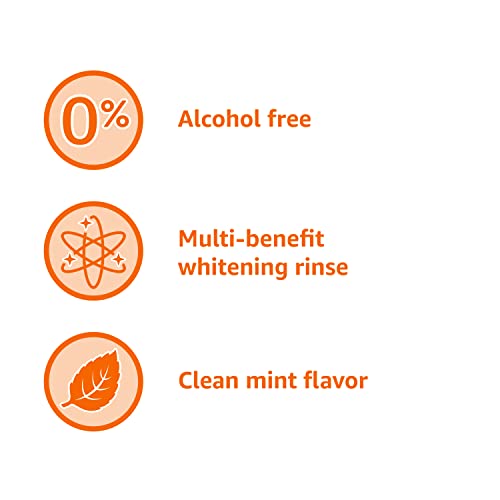 Amazon Basics Teeth Whitening Mouthwash, Alcohol-Free, Clean Mint, 32 Fluid Ounces, 1-Pack, Previously Solimo