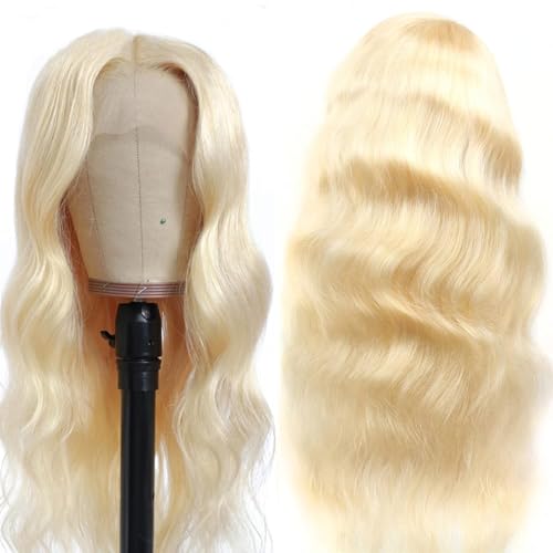 613 Lace Front Wigs Human Hair 13x1 Blonde Human Hair Wig 613 Blonde Wig Human Hair for Women Pre Plucked with Baby Hair Brazilian Blonde Body Wave Wigs 20inch