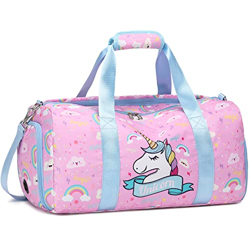 Sports Duffel for Girls Dance Bag Duffle Bag Teen Girls Gymnastics Bag Overnight Weekender Bag Teen Gym Bag Travel Duffle Sleepover Carry On Bag Ballet Bag with Shoe Compartments