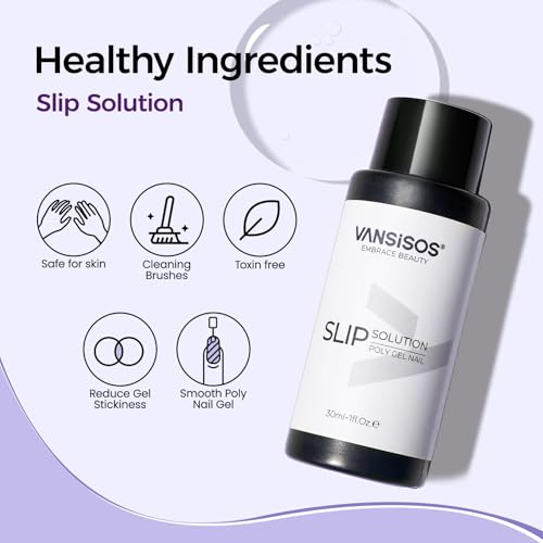 Poly Gel Nail Kit: Clear White Nude Pink Polygel Kit with Slip Solution Dual-Ended Nail Brush Nail Forms Nail Clips for Poly Gel Extension Starter DIY Set Home