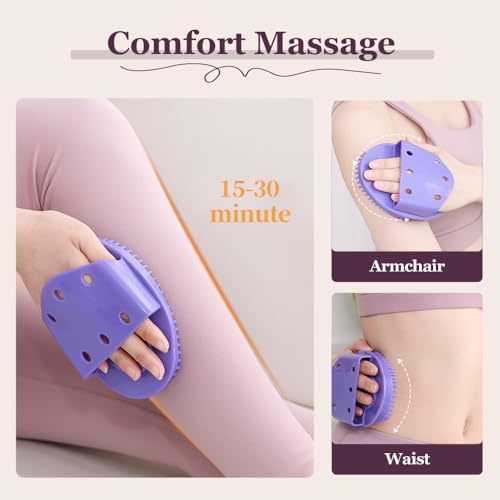 2PCS Meridian Massage Brush, 2025 New Handheld Bath & Body Brushes Massage Comb Essential Oil Brush Body Scrubber Bath Body Brushes for Body and Leg Relaxation (White)