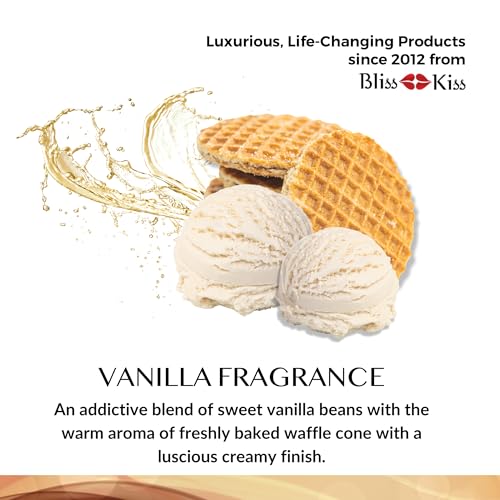 Bliss Kiss | 4 Vanilla Fragrance Nail Oil Cuticle Pens w/Vitamin E & Jojoba⏤Nail Strengthener Nail Growth Serum for Brittle Peeling Breaking Thin Nails