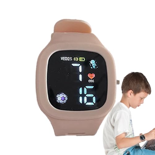 Ynnhik Children Digital Timepiece - Rectangular Glow Watch, Multicolor Electronic Face, Soft Rubber Strap | Bright Illuminated Feature, Fun Training Gadget Gift Idea Perfect Boys Ages Three Ten