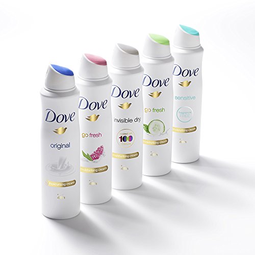 Dove Antiperspirant 48 Hours Body Spray, Go Fresh Cucumber & Green Tea Deodorant, 6 Packs x 150 ML / 5 Fl.Oz (International Version)