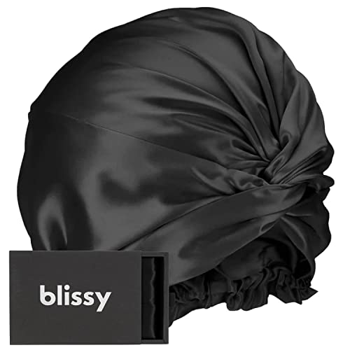 Blissy Silk Bonnet For Sleeping For Long And Curly Hair - 100% Pure Mulberry Silk 22 Momme 6a High-grade Fibers