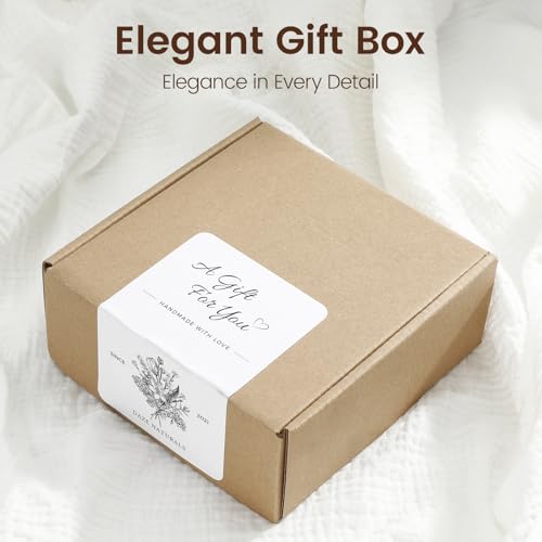 Bath Gift Set, Spa Gifts for Women, Self Care Products for Women, Lavender & Cream Soap Bar, Calm Pillow Mist, Bath Bomb & Shower Steamer, Body Butter and Lip Balm