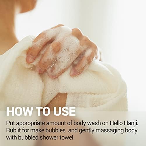 Bath Shower Sponge 2 Pack - Exfoliating Cloth for Dead Skin Cells, Dirt, and Oil Removal - Kids Washcloths Made Using Soft, Breathable & Hygienic Hanji Fabric - Hello Hanji by DEARCUS