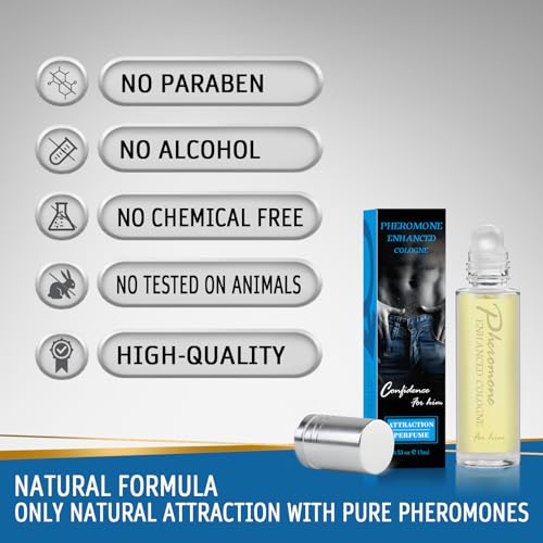 15 mL Pheromone Cologne for Men - Long-Lasting Scent Mens Cologne - Enhanced Confidence & Charisma Pheromone Infused Perfume for Him - Raw Pheromones Men's Colognes, Bold