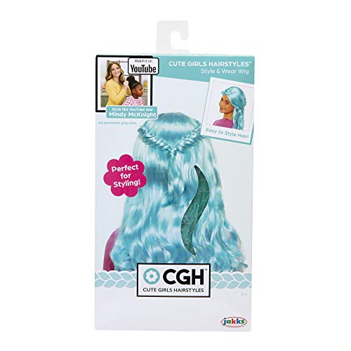 CGH Cute Girls Hairstyles! Wig - Turquoise Wavy Hair Style & Wear Wig