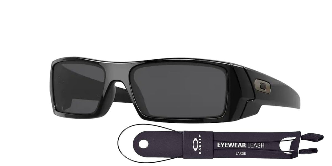 Oakley Gascan OO9014 03-471 Polished Black/Grey Sunglasses Leash + BUNDLE with Designer iWear Eyewear Kit