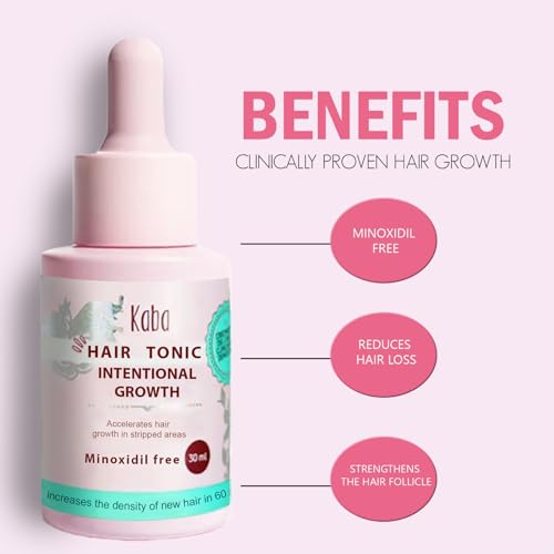 Tonico Capilar Kaba Hair Growth Tonic – Clinically Proven Formula to Reduce Hair Loss, Strengthen Follicles & Boosts Hair Growth – Kaba Tonico Capilar Crecimiento Intensivo, Productos Kaba, 30ml