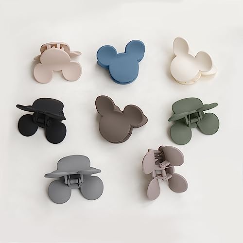 8 Pcs Hair Claw Clips Small Mouse Ear Hair Clips Matte 2.5'' Non-Slip Jaw Clips for Thin and Medium Hair Hair Accessories for Women Girls