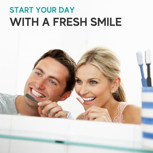 40 Prepasted Disposable Toothbrushes Individually Wrapped - Single Use Pre Pasted Disposable Toothbrushes with Toothpaste Built In - Waterless Toothbrush for Travel, Airbnb Guests, Hotel, & Camping