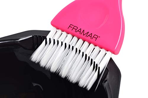 FRAMAR Color Bowl with Cleaner Set – Color Bowls For Hairstylist, Hair Dye Bowl With Brush Cleaner and Rubberized Bottom, Salon Supplies, Salon Essentials – 2 Pack