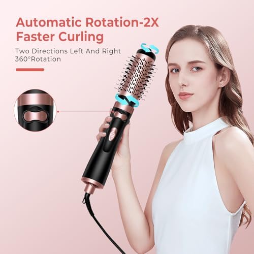 Hair Dryer Brush, 3-in-1 Rotating Round Hot Air Spin