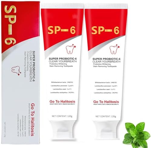 2 Pcs Sp-6 Probiotic Ultra Whitening Toothpaste, Sp 6 Toothpaste, Deep Cleaning Care, Stain Removing, Fresh Breath.