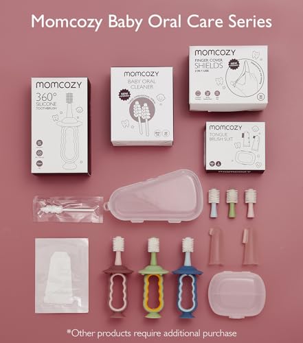 Momcozy Baby Finger Toothbrush, Wipes Toothbrush, Tongue Cleaner & Gum Wipes - 30 Count