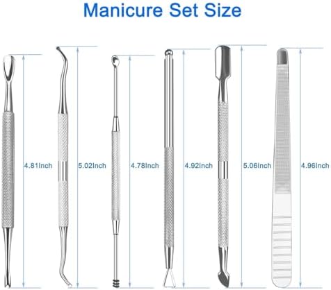 8 Piece Professional Cuticle Nippers Kit, Cuticle Trimmer with Cuticle Pusher & Other Durable Nail Care Manicure Kit for Women, Premium Stainless Steel & Ergonomic Design, Travel & Gift