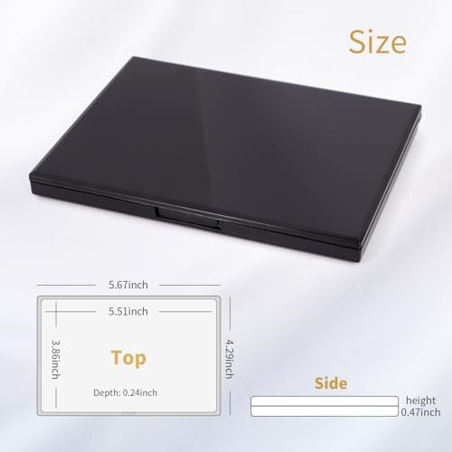 3 Pack Magnetic Makeup Palette with Mirror, Empty Travel Makeup Organizer with 60Pcs Adhesive Metal Stickers For DIY Your Own Powder Palette(Medium Palette - 5.7"x4.3")