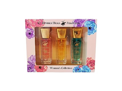 Beverly Hills Polo Club 3 Piece Women's Collection (Sexy Blue, Embrace, Sexy FOR HER) .74oz Mini Bottles EDP Eau De Parfum