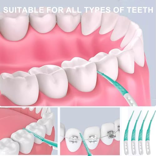 168PCS Dental Picks for Teeth Cleaning,Disposable Interdental Brushes Between Teeth,Dental Brush Picks for Teeth Health and Cleaning,Dental Floss Picks,Braces Flossers