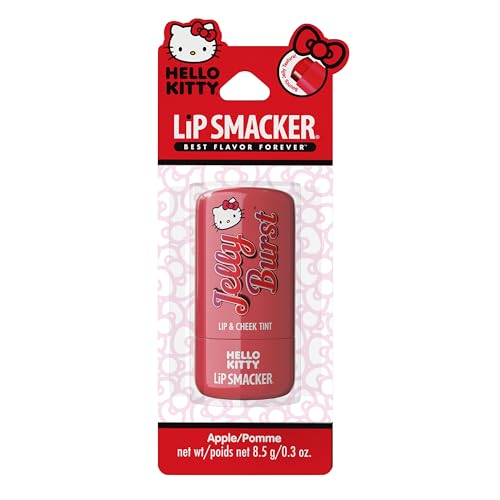 Lip Smacker Hello Kitty So Jelly Lip & Cheek Tint, Moisturizing Sheer & Buildable Color, Fun Bouncy Jelly Texture, Sweet Apple Flavor - Apple