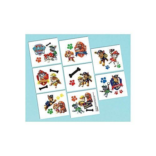 Assorted Paw Patrol Temporary Tattoos - 2" x 1.75" (Pack Of 8) - Perfect Party Favors & Gifts For Kids