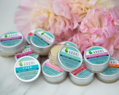 Aromi Vixen Solid Perfume | Fruity, Floral Fragrance, Jasmine, Honeysuckle, Water Lily Scent, Vegan, Cruelty-free, Wax Based, Travel, Women's Gift, Handmade (Vixen)
