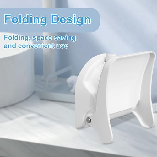 Foldable Shower Foot Rest with Suction Cup for Shaving Legs，Anti-Slip Shower Pedal with No Drilling Suction Cup for Pregnant Woman & Back Pain Sufferers- Reduce Body Strain & Bending Over